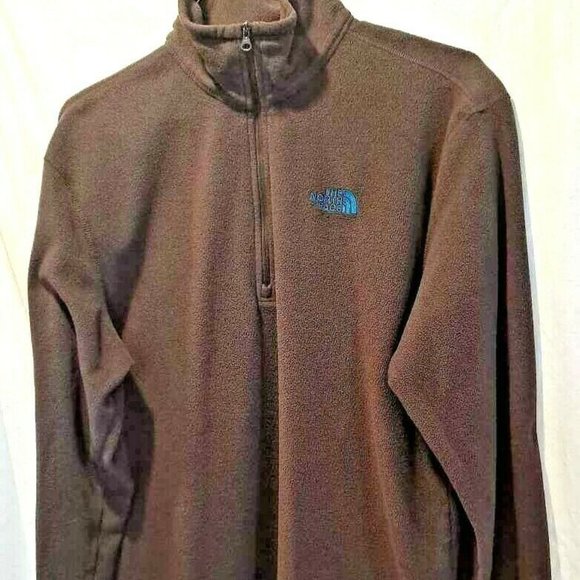 The North Face Men's Fleece Jacket Brown Quarter Z - Picture 1 of 7